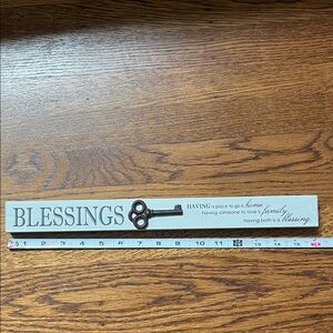 Hallmark Gray Blessings Sign with Black Key Accent